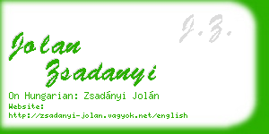 jolan zsadanyi business card