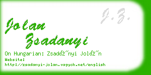 jolan zsadanyi business card